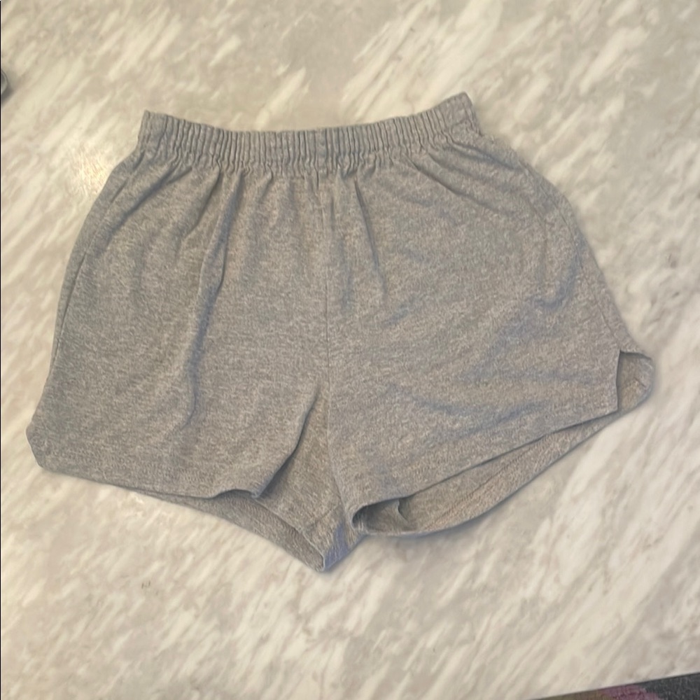 Soffe Gray Athletic Shorts Elastic Waistband Soft Fabric